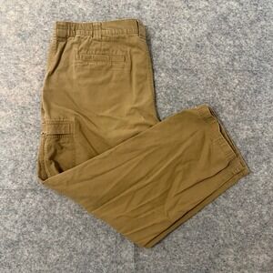 LL Bean Comfort Waist Cargo Pants Mens 44x30 Brown Utility